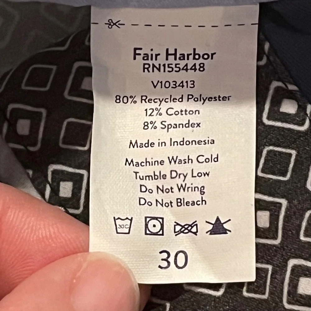 NWT Fair Harbor The Nautilus Boardshort Mens‎ 30 Black Beacon 8
